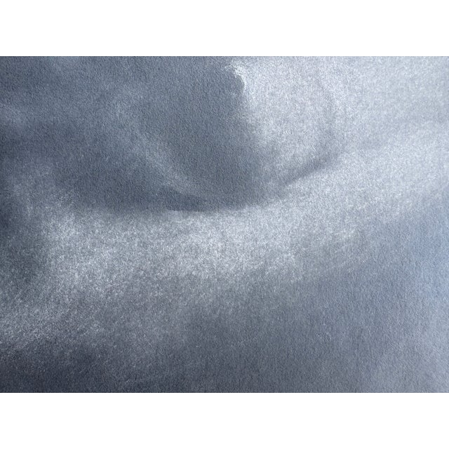 Blue Alexander Cañedo Signed Chalk Drawing — Reclining Female Figure on Deep Blue Paper (Mid‑Century) For Sale - Image 8 of 15