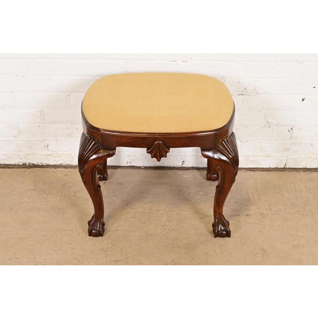 A gorgeous Chippendale or Georgian style ottoman or stool By Baker Furniture, "Historic Charleston" Collection USA, Late...