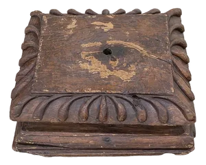 Square Pedestal with Hens in Pine wood, Spain, 18th Century