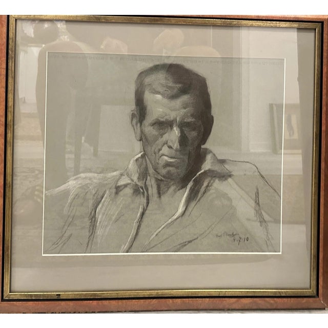 Carl Bantzer, Study of Farmer Rupps Head, Charcoal, Framed For Sale - Image 6 of 12