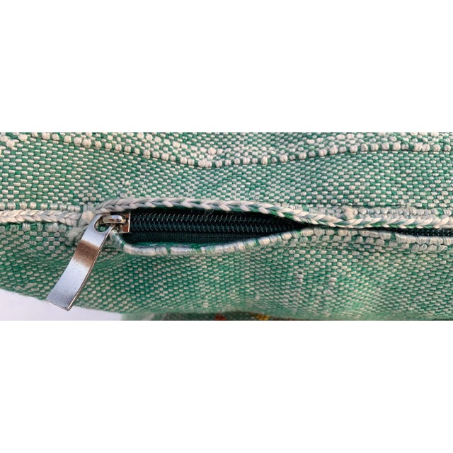 Textile Contemporary Green Silk Sabra Pillow Covers- a Pair For Sale - Image 7 of 12