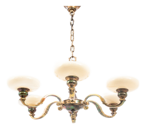 Vintage Brass Chandelier, Western Europe, 1940s