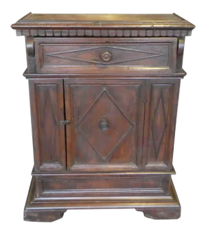 Antique Italian Tuscan Walnut Single Door Cabinet