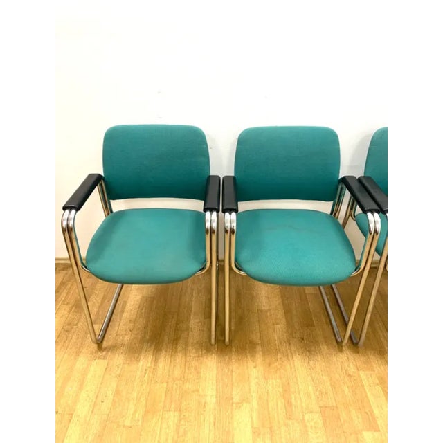 Textile Armchairs, Czechoslovakia, 1970s, Set of 4 For Sale - Image 7 of 11