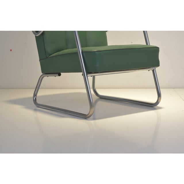 Forest Green Steel Tube Chair from Drabert, 1950 For Sale - Image 8 of 15