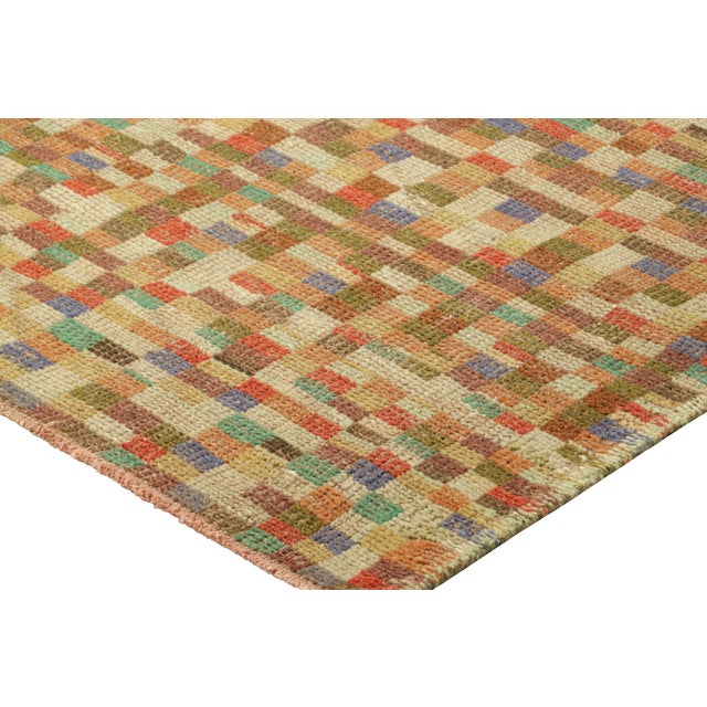 Mid-Century Modern Vintage Zeki Müren Rug With Polychromatic Geometric Patterns, From Rug & Kilim For Sale - Image 3 of 8