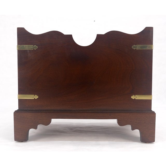Late 20th Century Large Chippendale Campaign Style Mahogany Brass Magazine Rack c1970s MINT For Sale - Image 5 of 14