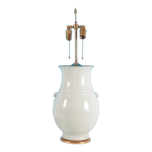 Antique 19th Century Chinese Monochrome White Glazed Porcelain Vase Mounted as a Table Lamp