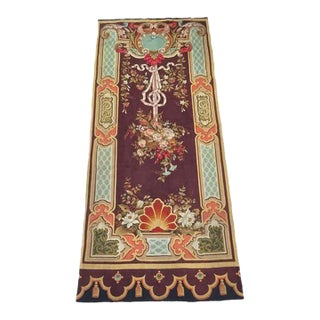 Antique 19th C. French Aubusson Floral Tapestry For Sale