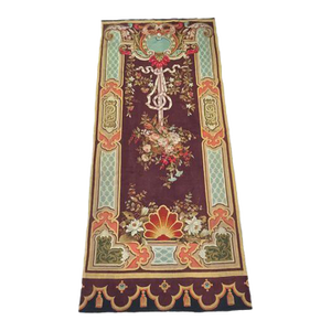 Antique 19th C. French Aubusson Floral Tapestry
