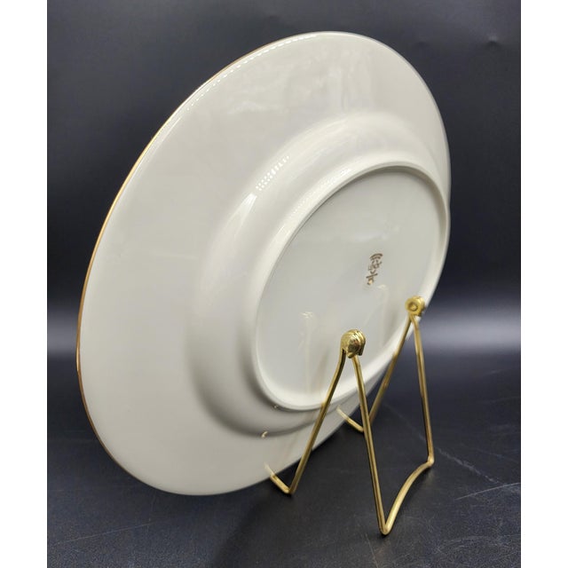 Ceramic Vintage Lenox Mountain View Fine Bone China Oval Serving Platter With 24k Gold Trim For Sale - Image 7 of 18