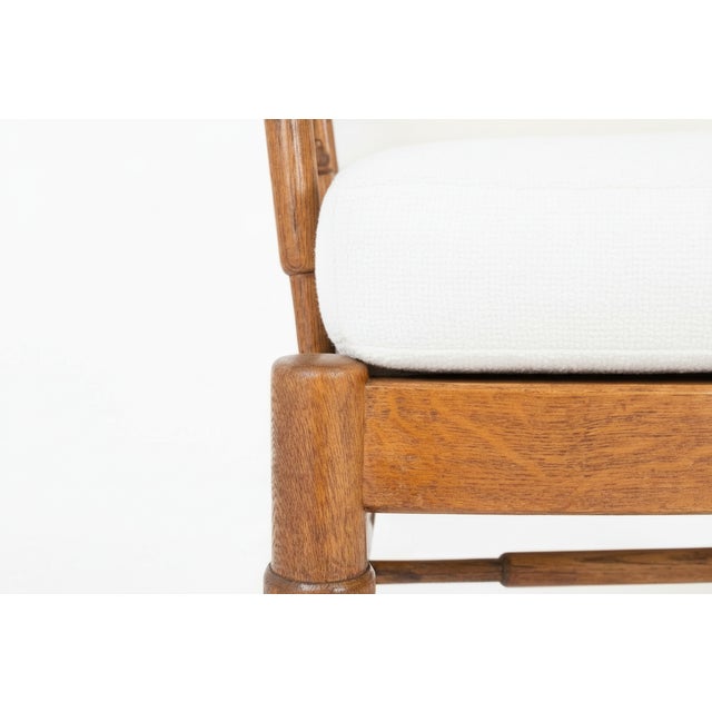 White Armchairs in the style of Guillerme and Chambron, 1950s, Set of 2 For Sale - Image 8 of 9