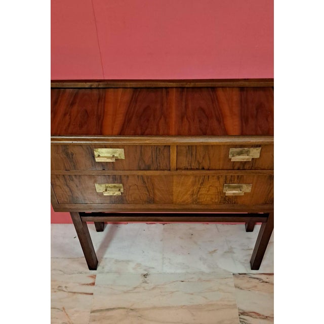Brown Mid-Century Sideboard in Brass and Walnut, 1965 For Sale - Image 8 of 11
