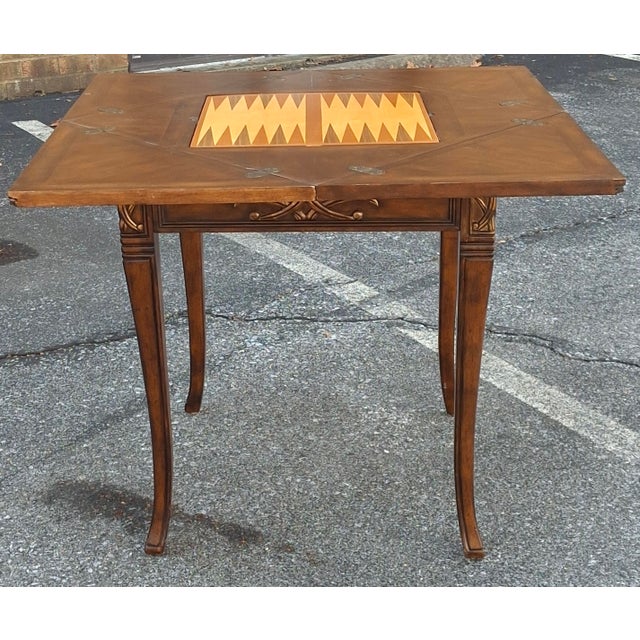 Late 20th Century Neoclassical Style Mahogany Handkerchief Envelope Games Table For Sale - Image 9 of 14
