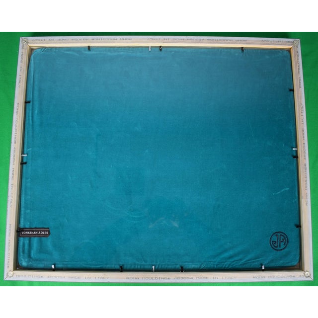 Panel Sz: 17 1/2"H x 21 1/2"W Frame Sz: 19 1/2"H x 23 3/8"W 1 Crisloid doubling cube Sz: 1 1/4" cubed Custom-framed w/...