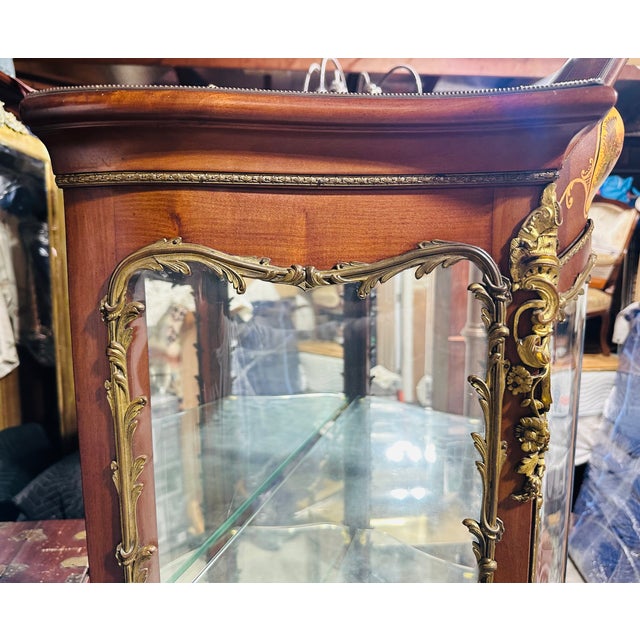 Antique Vernis Martin Vitrine With Hand-Painted Secnes and Ormolu Mounts For Sale - Image 15 of 17