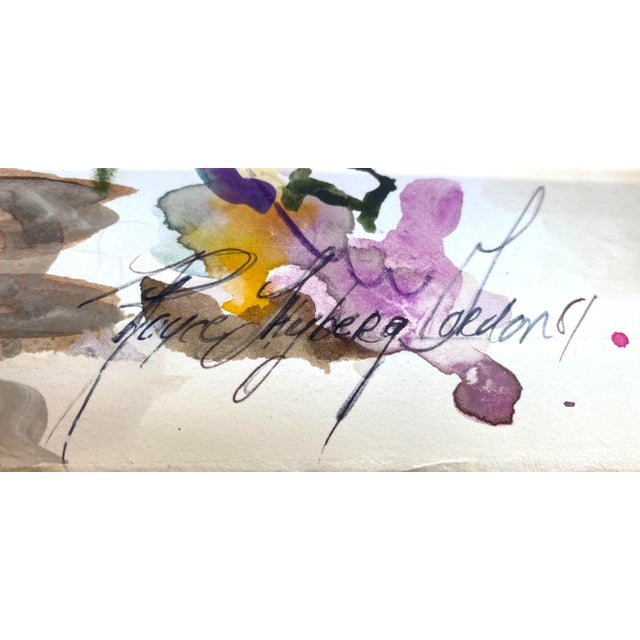 Paper Spring Bouquet, Large-Scale Vintage Floral Watercolor Still Life by Royce Thyberg Gordon For Sale - Image 7 of 8