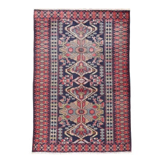 Vintage Tribal Turkish Hand Knotted Rug For Sale