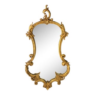 Mid-Century Venetian Carved Giltwood Mirror For Sale