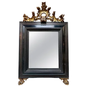 Late 19th Century Italian Ebonized and Gold Gilt Mirror, 1880