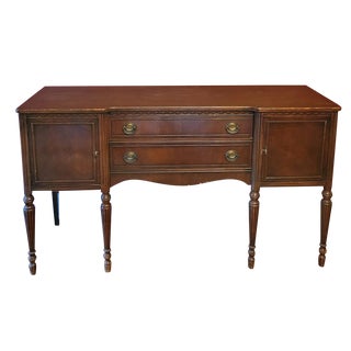 1930s Vintage Two Drawer Mahogany Sideboard For Sale