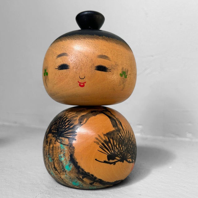 Sho Chiku Bai Kokeshi Dolls by Sato Kouson, 1960s, Set of 2 For Sale - Image 12 of 17