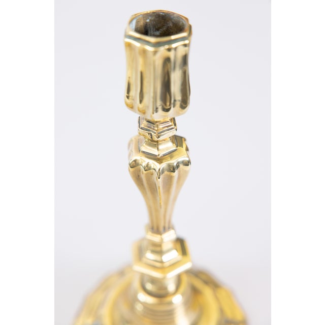 Antique Art Nouveau English Brass Candlesticks - A Pair For Sale In Houston - Image 6 of 10