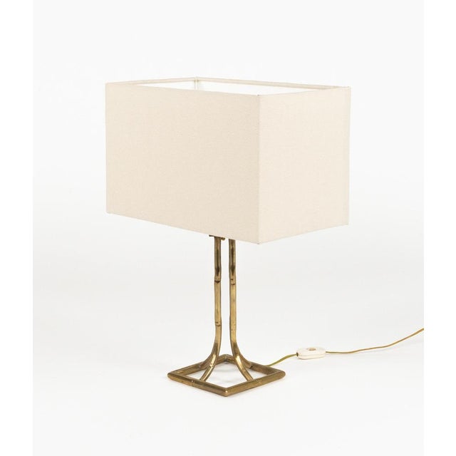 Table Lamps in Brass and Faux Bamboo, Italy, 1960s, Set of 2 For Sale - Image 6 of 14