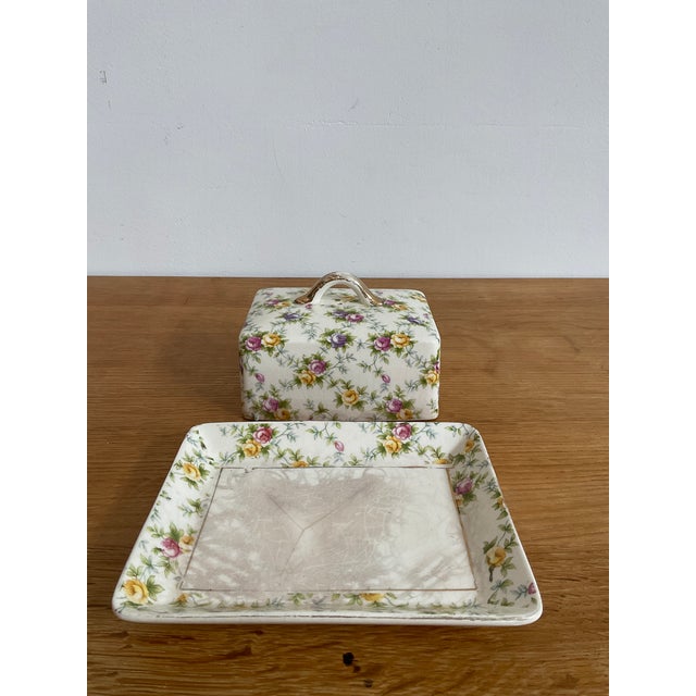 Vintage Hotta Yu Shoten Japanese Chintz Butter Dish - Hand-Painted No. 2748 For Sale - Image 16 of 18