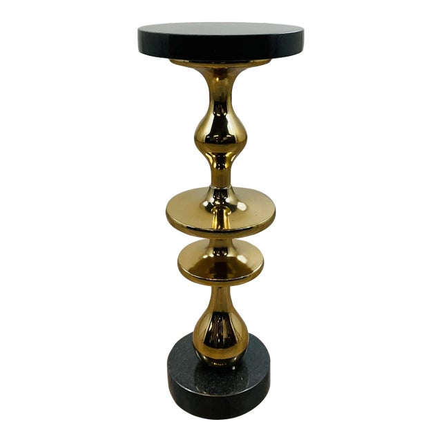 John Richard Modern Black Marble and Brass Martini Table For Sale