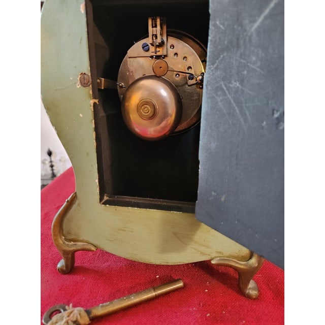 1950s 18th Century Cartel Clock in Wood and Bronze, 1950s For Sale - Image 5 of 7
