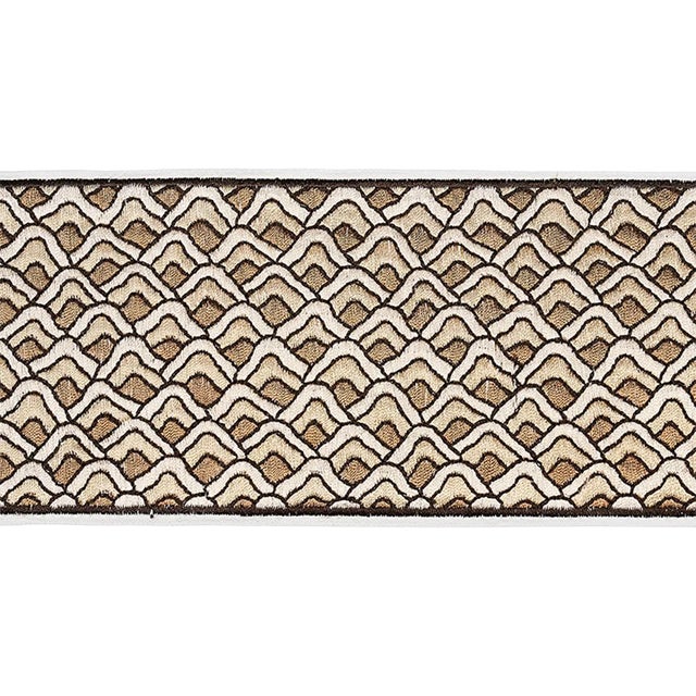 Sample - Schumacher Sunrise Embroidery Tape in Sand For Sale