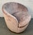Vintage Modern Barrel Swivel Accent Chair in Blush Textured Velvet For Sale - Image 10 of 12