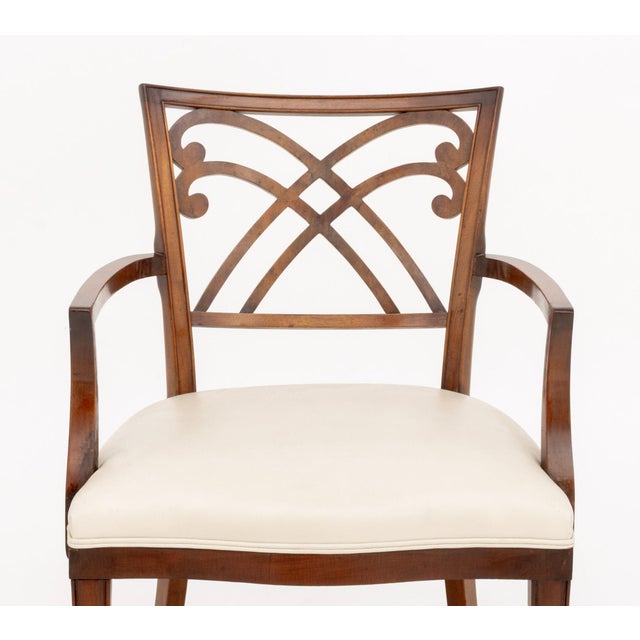 Beige Set of Six Regency Style Mahogany Arm Chairs For Sale - Image 8 of 14