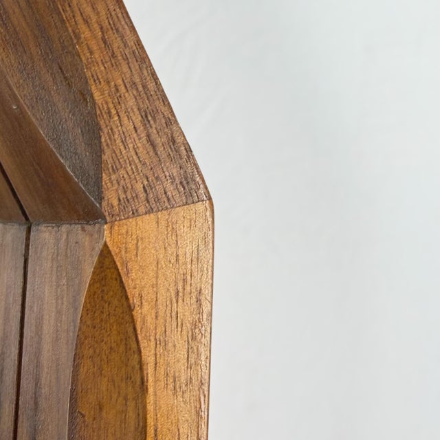 Large Dodecagonal Walnut Mirror attributed to Fratelli Marelli, 1970s For Sale - Image 15 of 16