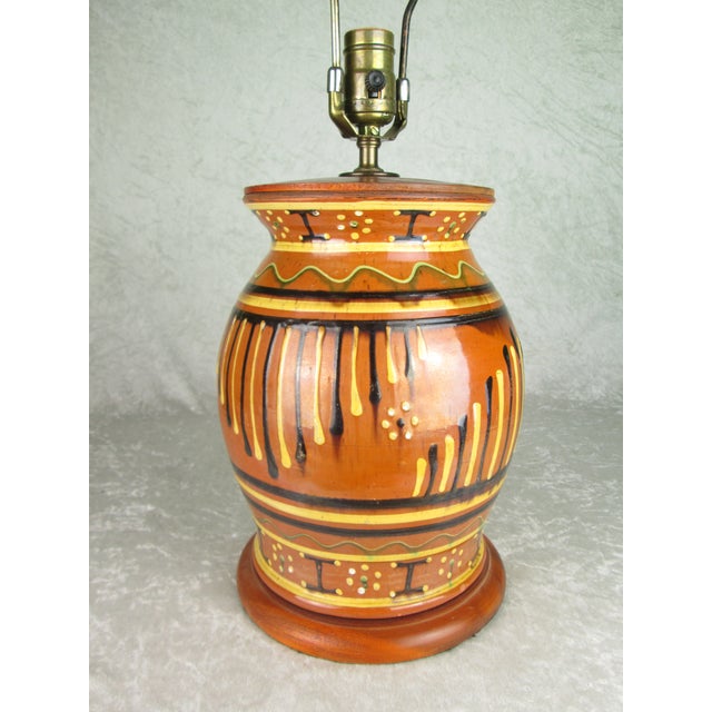 1994 David T. Smith Turtle Creek Pottery Moravian Redware Lamp by Chris Woods For Sale - Image 4 of 18