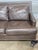 Hancock & Moore Brown Leather Sofa Nailhead Trim Three Cushions For Sale - Image 13 of 14