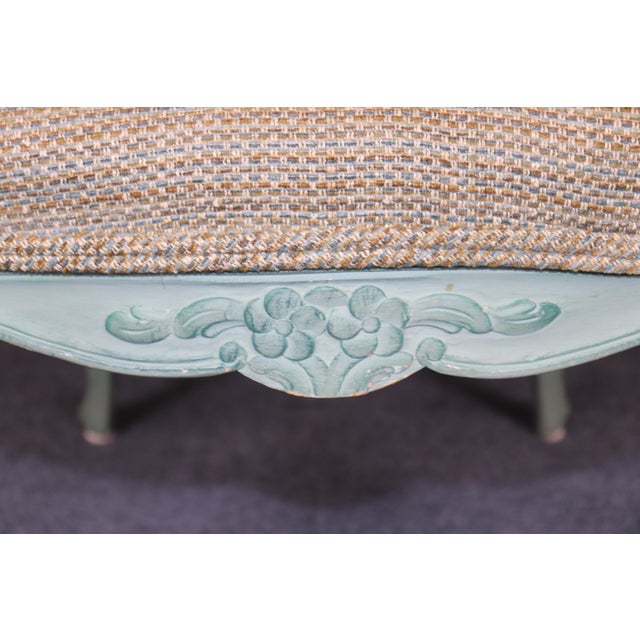 Set 8 French Louis XV Style Blue Painted Cane Back Dining Chairs For Sale In Philadelphia - Image 6 of 11