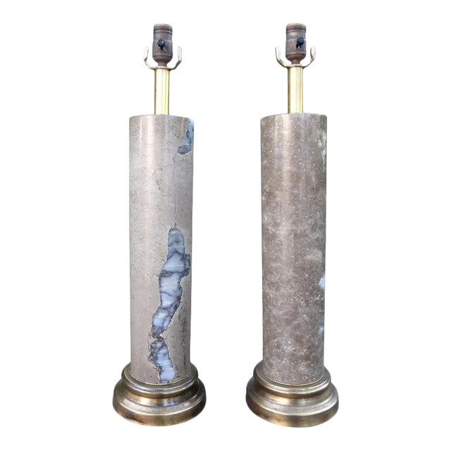 Mid-Century Modern Marble Lamps-A Pair For Sale