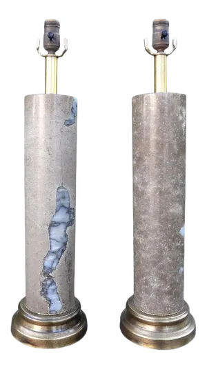 Mid-Century Modern Marble Lamps-A Pair