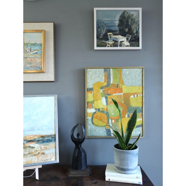 Abstract 1970 Modernist 'Sunlit Forms' Vintage Swedish Original Abstract Geometric Oil Painting, Framed For Sale - Image 3 of 14