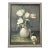 Antique Dutch Renaissance Floral Still Life Original Framed Oil Painting on Tin in Silver, White, Blush For Sale