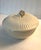 Ceramic Portugal Blanc De Chine Ribbed Decorative Covered Bowl With Rose For Sale - Image 7 of 11