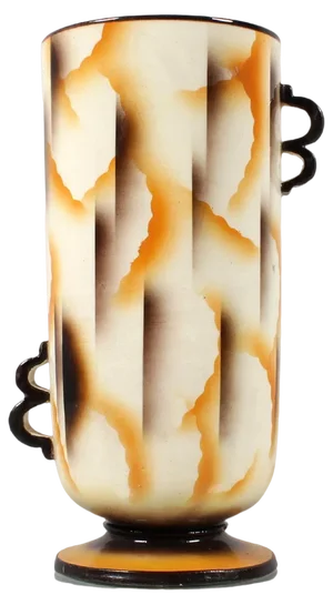 Futuristic Airbrushed Ceramic Vase, Italy, 1930s