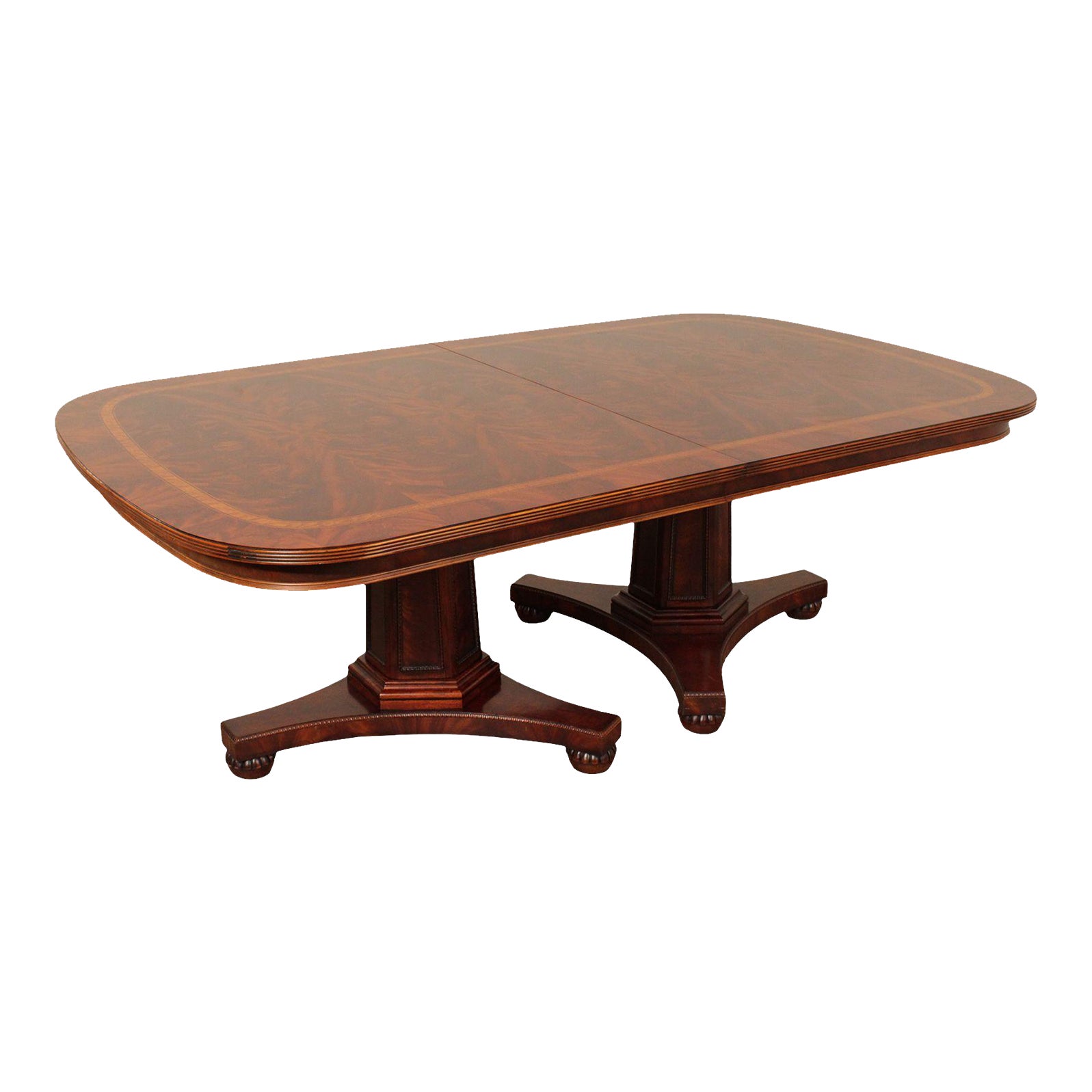 1990s Henredon Historic Natchez Collection Flame Mahogany Dining Table