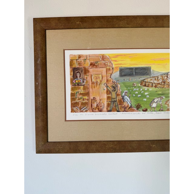Paint 2002 Solomon “Archeological Structure” Watercolor on Paper Painting Framed For Sale - Image 7 of 12