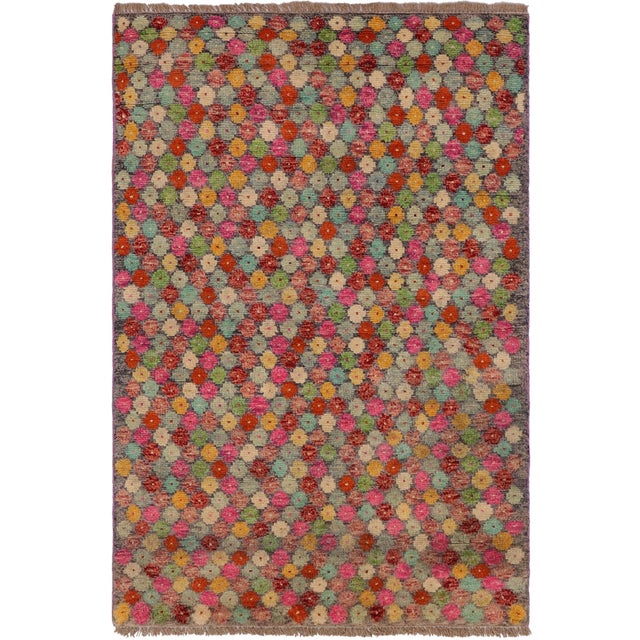 Contemporary Balochi Gray/Red Wool Rug - 3'0''x4'11'' For Sale - Image 11 of 11
