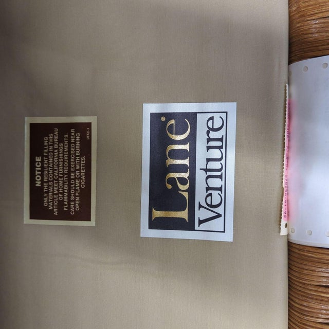 2000 - 2009 Lane Venture Wicker Lounge Chair With Cushion and Decorative Pillow For Sale - Image 5 of 5