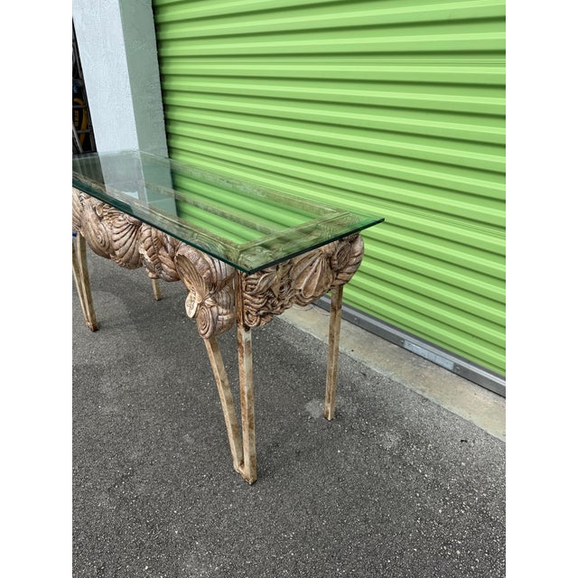 Vintage Mid-Century Italian Style Sculptural Seashell Console Table For Sale - Image 10 of 11