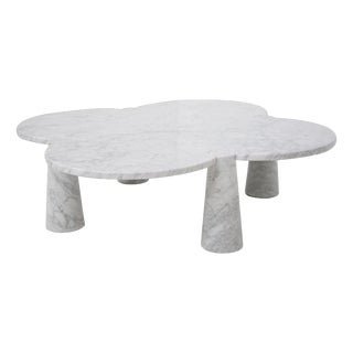 White Carrara Marble Eros Quadrifoglio Coffee Table by Angelo Mangiarotti for Skipper, 1990s For Sale